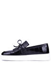Shoetyle - Siyah Croco Deri Bağcıksız Erkek Günlük Ayakkabı 610-1001