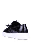Shoetyle - Siyah Croco Deri Bağcıksız Erkek Günlük Ayakkabı 610-1001