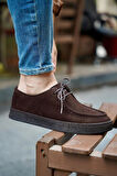Shoetyle - Kahverengi Süet Bağcıklı Erkek Günlük Ayakkabı 610-1004