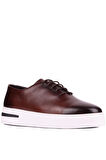 Shoetyle - Kahverengi Deri Bağcıklı Erkek Günlük Ayakkabı 610-1005