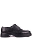 Shoetyle - Siyah Deri Bağcıklı Erkek Günlük Ayakkabı 610-1008