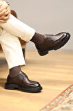 Shoetyle - Kahverengi Deri Bağcıklı Erkek Günlük Ayakkabı 610-1009