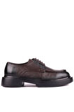 Shoetyle - Kahverengi Deri Bağcıklı Erkek Günlük Ayakkabı 610-1009