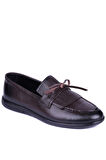 Shoetyle - Kahverengi Deri Bağcıksız Erkek Günlük Ayakkabı 610-1010