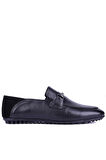 Shoetyle - Siyah Deri Bağcıksız Erkek Günlük Ayakkabı 610-1011