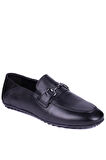 Shoetyle - Siyah Deri Bağcıksız Erkek Günlük Ayakkabı 610-1011