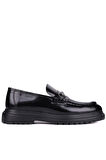 Shoetyle - Siyah Açma Deri Erkek Günlük Ayakkabı 610-1014