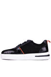 Shoetyle - Siyah Deri Bağcıklı Erkek Sneaker 610-1015