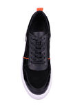 Shoetyle - Siyah Deri Bağcıklı Erkek Sneaker 610-1015