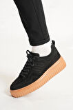 Shoetyle - Siyah Hakiki Süet Bağcıklı Erkek Sneaker 115-K502