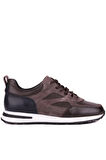 Shoetyle - Kahverengi Hakiki Deri Bağcıklı Erkek Sneaker 115-K511