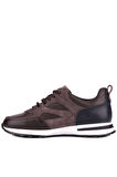 Shoetyle - Kahverengi Hakiki Deri Bağcıklı Erkek Sneaker 115-K511