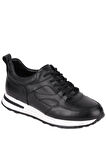 Shoetyle - Siyah Hakiki Deri Bağcıklı Erkek Sneaker 115-K511