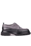Shoetyle - Gri Hakiki Süet Bağcıklı Günlük Erkek Ayakkabı 115-K609