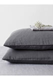 Koyu Gri Yastık Kılıfı 2'li Set 50x70 cm