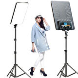 Gdx P300TS BiColor Fotoğrafçılık ve Stüdyo Aydınlatması 80 Watt LED Video Panel Sürekli Işık İkili Set