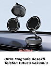 Alfalink K10B Siyah Vacum Katlanır Araç Telefon Tutucu - Ayna-Cam MagSafe