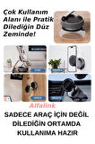 Alfalink K10B Siyah Vacum Katlanır Araç Telefon Tutucu - Ayna-Cam MagSafe