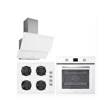 Luno Ankastre Beyaz Set ( 3420W Davlumbaz 6502W Fırın CS5335W Ocak )