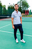 Erkek Beyaz Süprem Polo Yaka Slim Fit Dar Kesim Kısa Kol T-shirt Alt-üst Takım - 122