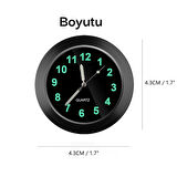 Alfalink Araba Bisiklet Tekne Araç için Mini Kuvars Saat Gece Parlayan + Izgaralı