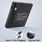 Alfalink AL-DVD20 Usb+Type-C 3.0 Usb+Kart Okuyuculu Taşınabilir DVD Optik Yazıcı