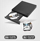 Alfalink AL-DVD20 Usb+Type-C 3.0 Usb+Kart Okuyuculu Taşınabilir DVD Optik Yazıcı