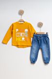 Çocuk Kot Sweatshirt Erkek Alt Üst Takım Play be and Hero - HARDAL - 3 YAŞ