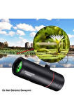 Alfalink 2000x24 HD Zoom Monoküler Mini Taşınabilir HD Dürbün Su Geçirmez Tripod Telefon Tutacağı