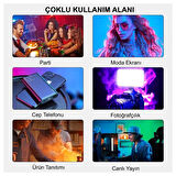 Alfalink LED RGB Video Işığı Fotoğraf Dolgu Kamera Aydınlatma Paneli 20 Efekt DSLR Vlog Canlı Yayın