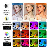 Alfalink LED RGB Video Işığı Fotoğraf Dolgu Kamera Aydınlatma Paneli 20 Efekt DSLR Vlog Canlı Yayın