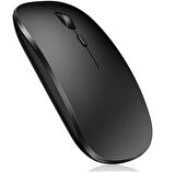 Alfalink AL-BT15 Bluetooth & Wireless Şarjlı Sessiz Tuşlu Kablosuz Mouse Siyah
