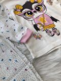 Baykuş Desenli Uzun Kol Kız Pijama Takımı 3045
