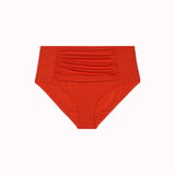 Büyük Beden Drape Detaylı Toparlayıcı Yüksek Bel Kadın Bikini Alt