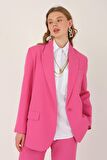 Dökümlü Blazer Ceket Fuşya