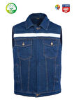 Myform 09128 Yelek Sona Denim Mavi