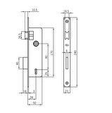 İto Çinko İç Kapı Kilitleri 152E/K 28 Mm Dar Tip