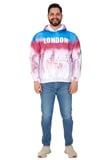 Erkek "SPLASH LONDON" Baskılı Kapüşonlu Hoodie  %100 Pamuklu Uzun Kollu
