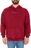 Erkek "WHAT??" Baskılı Kapüşonlu Hoodie  %100 Pamuklu Uzun Kollu