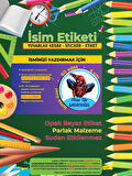 Okul Etiketi Kalem Defter Etiketi, Örümcek Adam, Spider Man Etiketi - 222 Adet Folyo Sticker