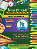 Okul Etiketi Kalem Defter Etiketi, Şirinler V1 Etiketi - 40 Adet 5cm Opak Sticker