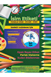 Okul Etiketi Kalem Defter Etiketi, Şirinler V3 Etiketi - 100 Adet 3cm Opak Sticker