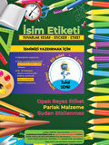 Okul Etiketi Kalem Defter Etiketi, Şirinler V4 Etiketi - 60 Adet 4cm Opak Sticker