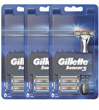 Gillette Sensor3 Tıraş Makinesi Ve Yedek Tıraş Bıçağı 6'lı X 3 Adet