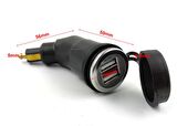 BMW 1200-1250 Triumph Tiger Çakmaklık Çift USB Şarj Adaptörü