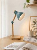 Modern Ahşap Masa Lambası Yeşil – Minimal Tasarım Dekoratif Lamba