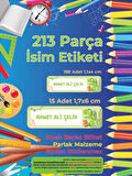 Okul Etiketi Kalem Defter Etiketi, Şirin Dinazor - 213 Adet Opak Sticker