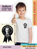 10 Kasım ATATÜRK’Ü Anma Kokart Etiketi 3 - 5x8CM - 25 Adet Opak Sticker