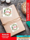 Yılbaşı Etiket Ayıcıklı-1, Merry Christmas, 4 Cm-55 Adet Folyo Sticker