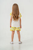 Limon Baskılı Kız Çocuk Şortlu Takım 50359